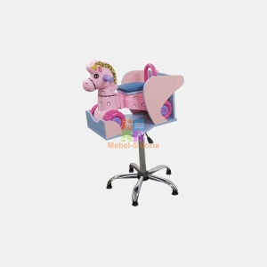 Детское парикмахерское кресло Лошадка розовое BM